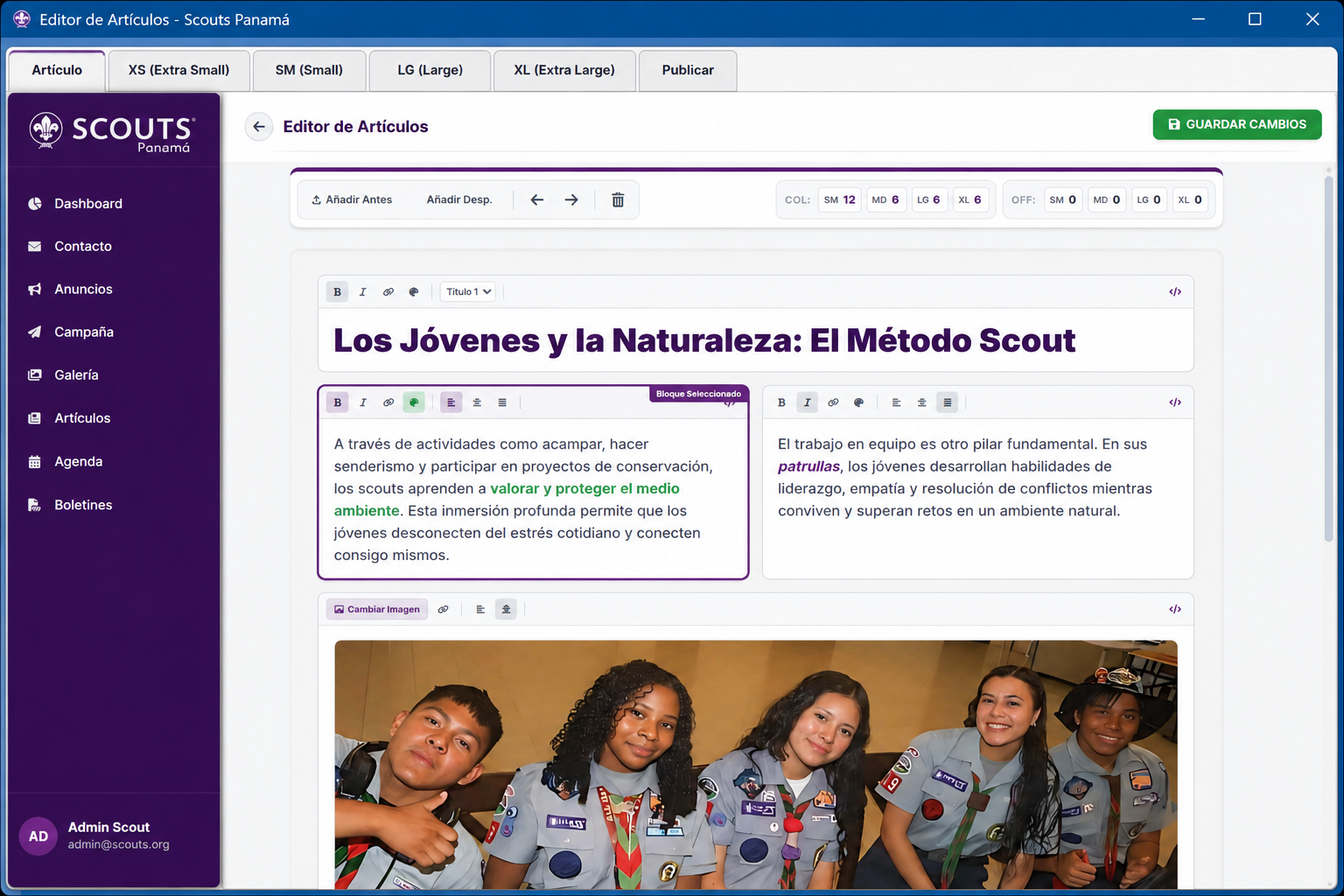 Propuesta para Asociación Nacional de Scouts de Panamá